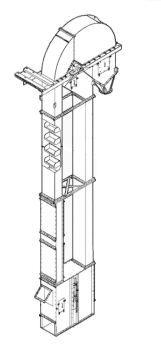 Riley Equipment - Riley 12,350 BPH Bucket Elevator with 16" X 8" Buckets on 10" Centers