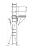 Grain Pump Loop Conveyors - Brownie Supports for Grain Pump Loop Systems - Brownie Systems - Brownie Tower Ladder Package with Platform
