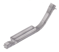 Inclined Drag Conveyors - Riley Inclined Drag Conveyors - Riley Equipment - 9" x 9" Riley Equipment Curved Incline Conveyor