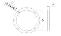 RIPCO Distribution - 6" RIPCO Distribution Round Black Angle Ring - Image 2
